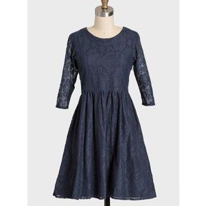 Mata Traders Blue Lace Dress Size S